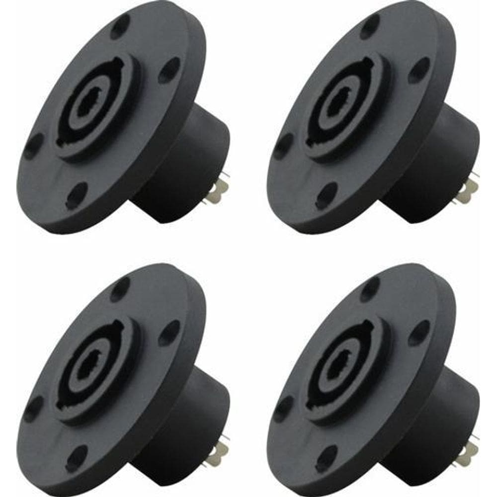 Kit 4 Conector Speakon Femea 4V Redondo Painel Tozz