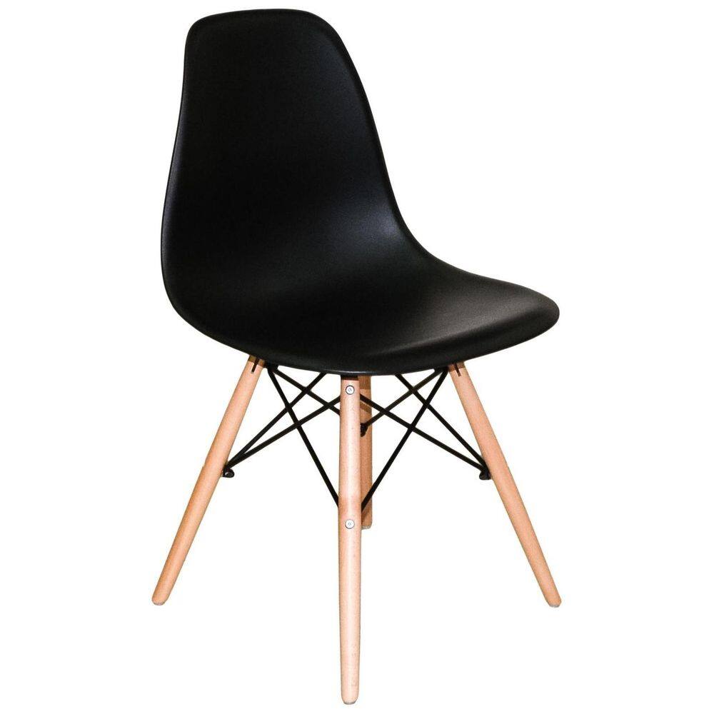 Cadeira Charles Eames Eiffel Concha Fixa - Preto