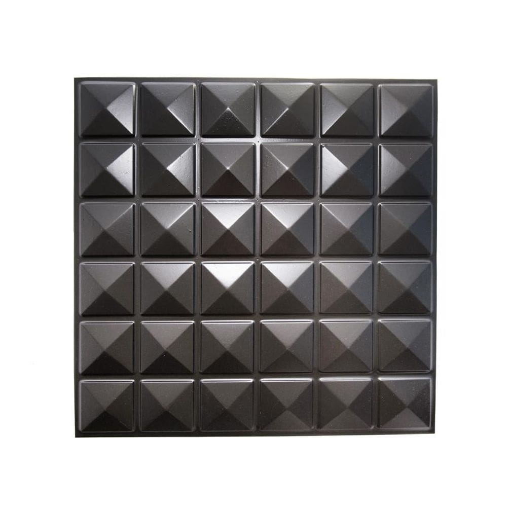 Kit 30 Placas Revestimento De Parede Pvc 3D Piramide Preto