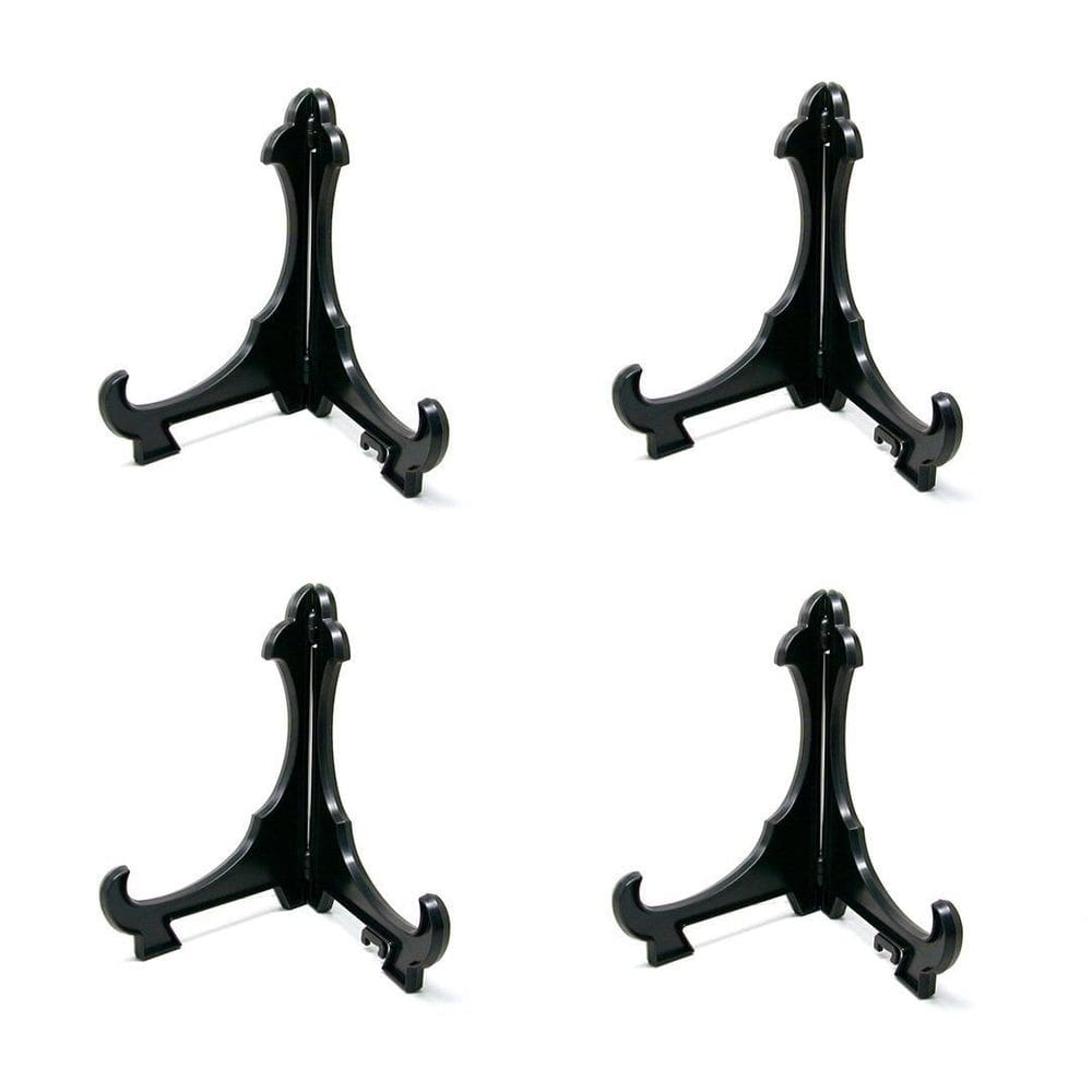 Kit 4 Peças Suporte Para Pratos E Azulejos Preto 12,5Cm