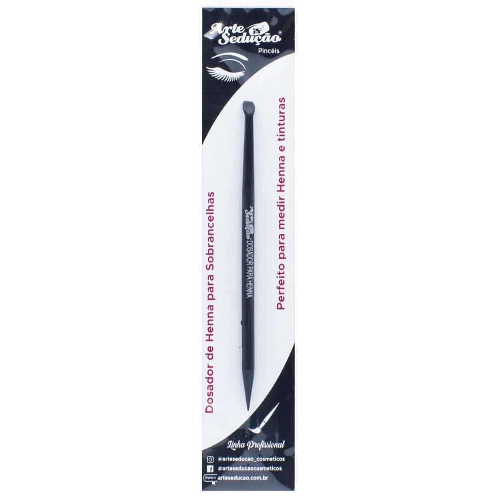 Pincel Dosador Henna Sobrancelhas - Preto - 1 Unidade