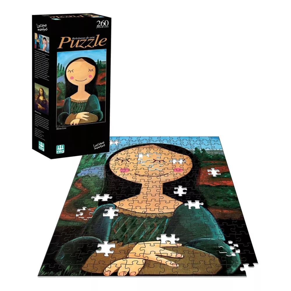 Quebra-Cabeça Monalisa 260 Peças 60x40cm Releitura De Arte - Nig Brinquedos