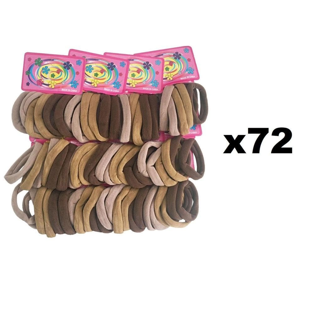 Kit 72 Elásticos De Cabelo Rabicó Xuxinha Tons De Marrom