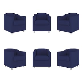 Kit 6 Poltronas Decorativas Reforçada Consultório Sala Suede