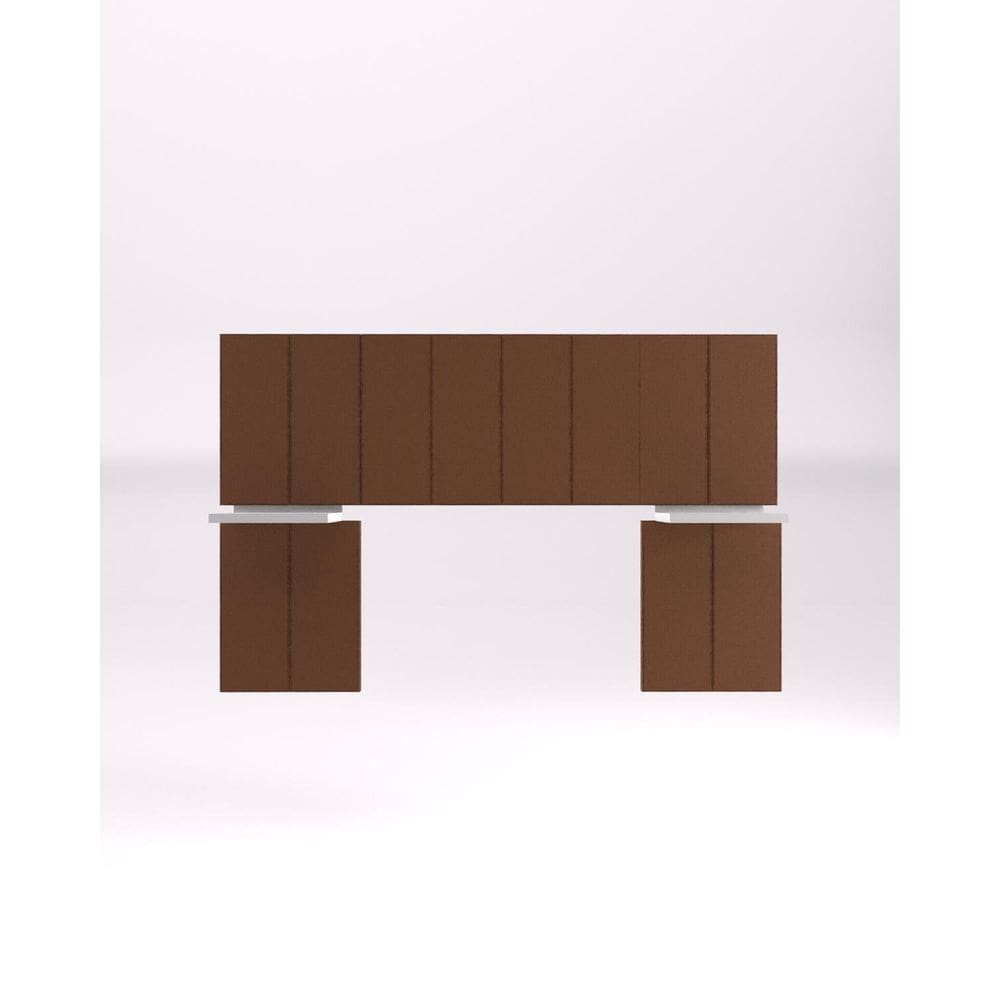 Cabeceira Estofada - Angra + Bancada - Marrom - Solteiro