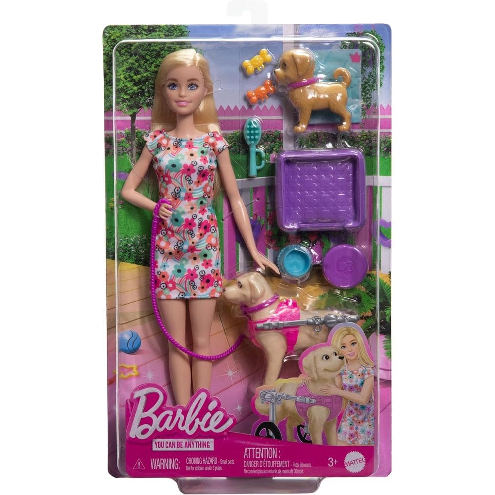 Boneca Barbie Cachorrinho Na Cadeira De Rodas Mattel Htk37