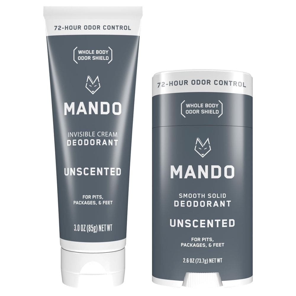 Tubo de creme invisível para corpo inteiro Mando 90 ml e bastão 75 g