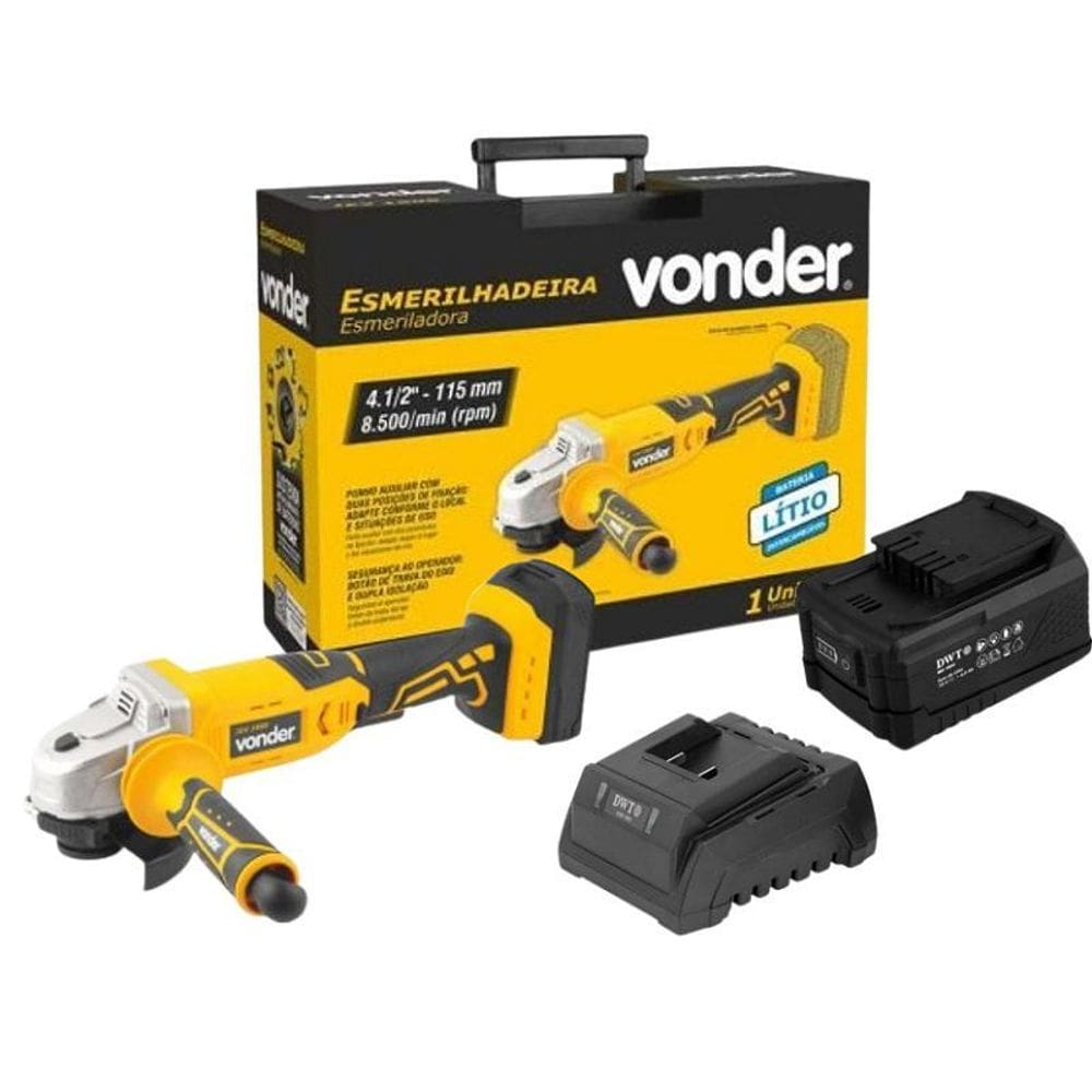Esmerilhadeira Vonder 4.1/2 Iev 1808 + 1 Bateria Dwt 18V 4Ah