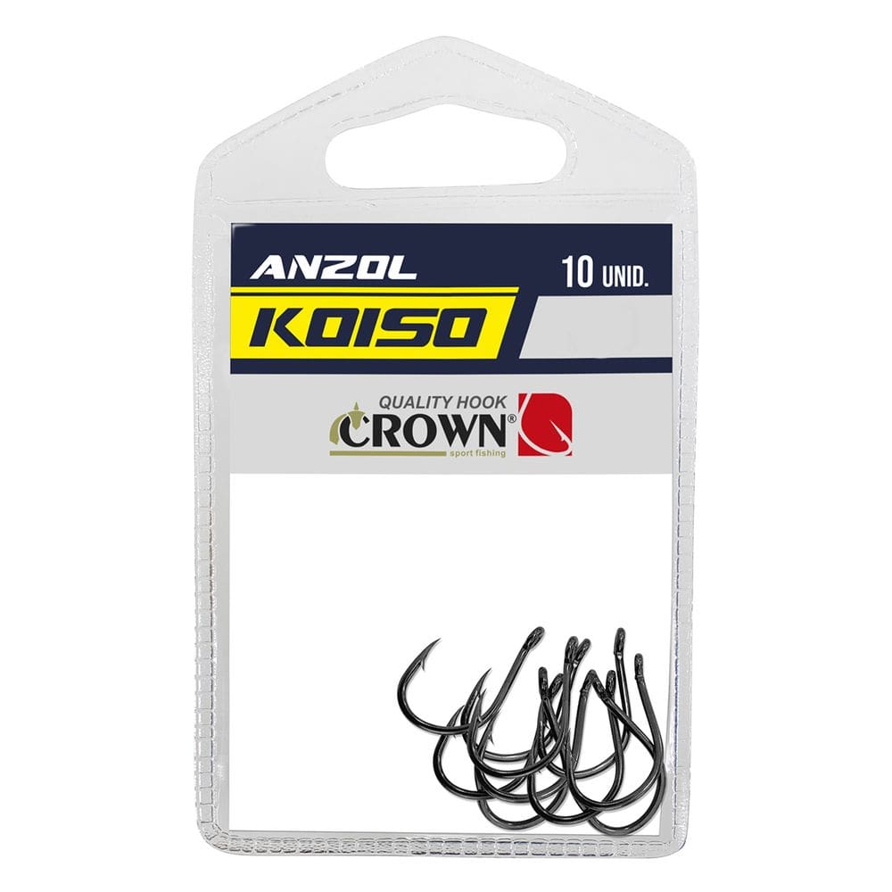Anzol Crown Koiso Black Nº20 Feito Em Aço Carbono Forjado 10 Unidades P/ Pesca