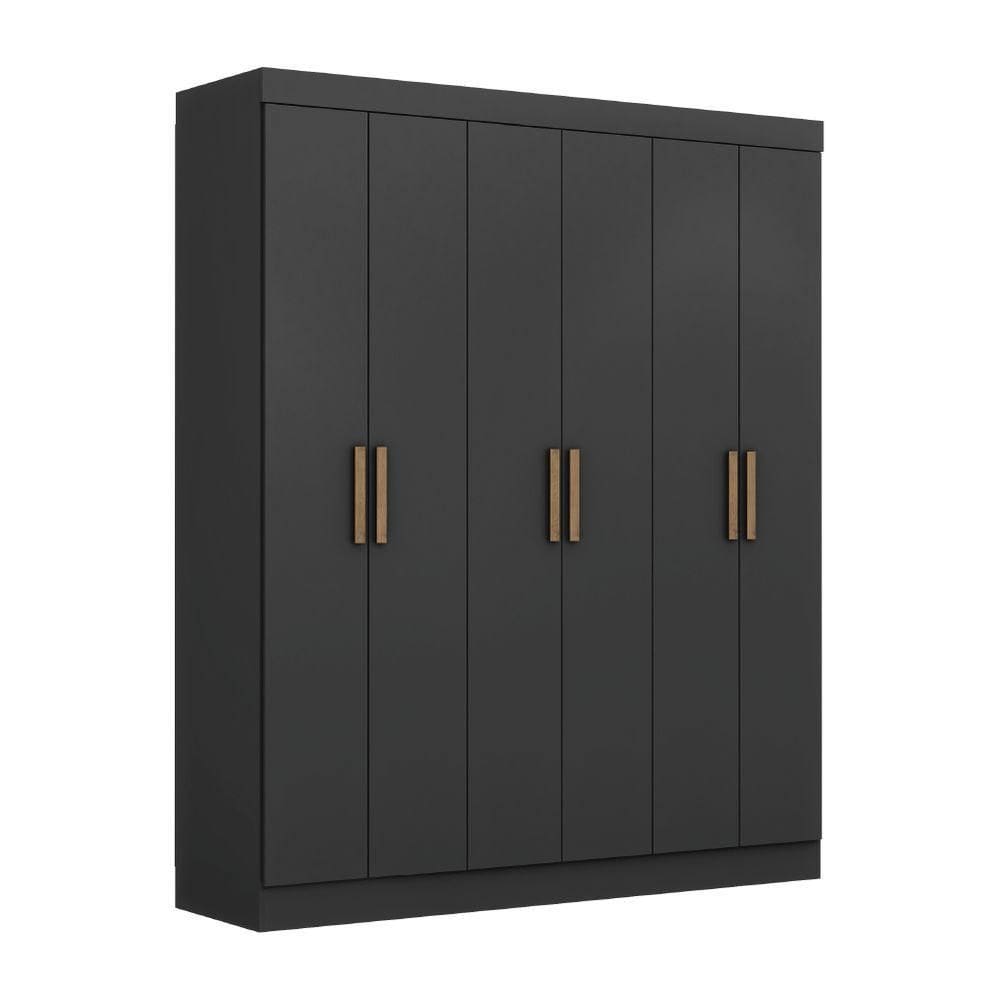 Guarda Roupas Casal 6 Portas 2 Gavetas Maxel Preto