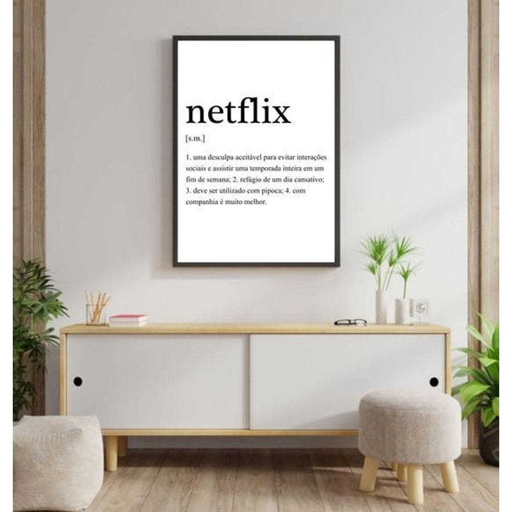 Quadro Decorativo Significado Netflix Moldura Preta 24X18Cm
