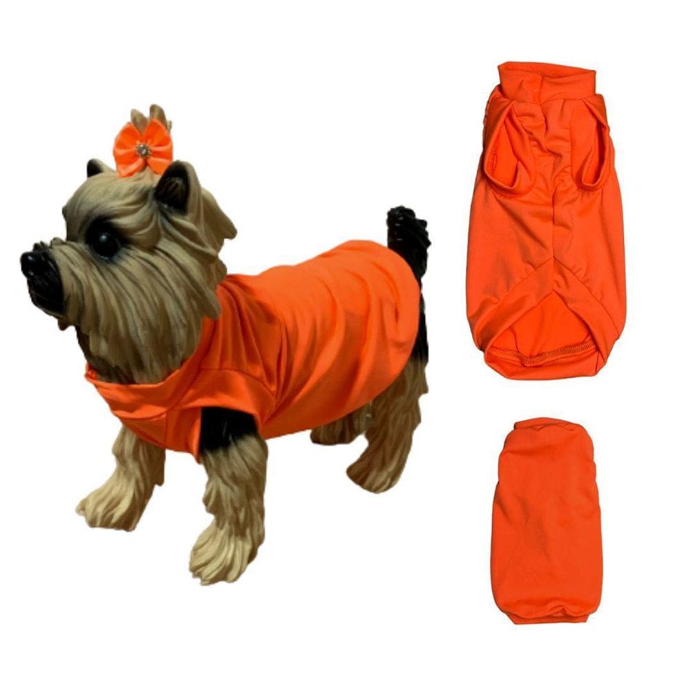 Roupa Para Cães E Gatos - Camiseta Neon Laranja Gg