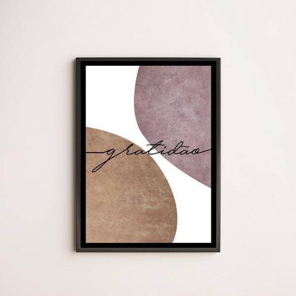 Quadro Gratidão Abstrato Roxo 24X18Cm