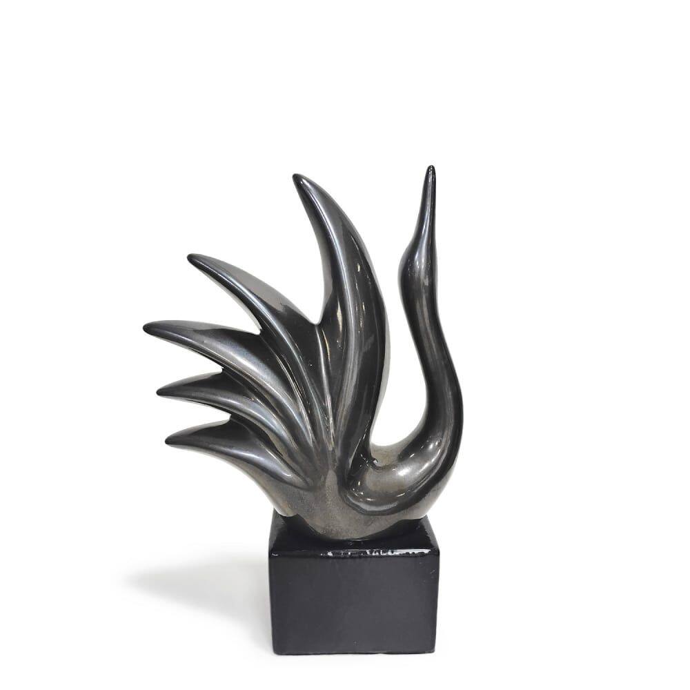 Estatueta Decorativa Sculp Cisne Asa 25cm