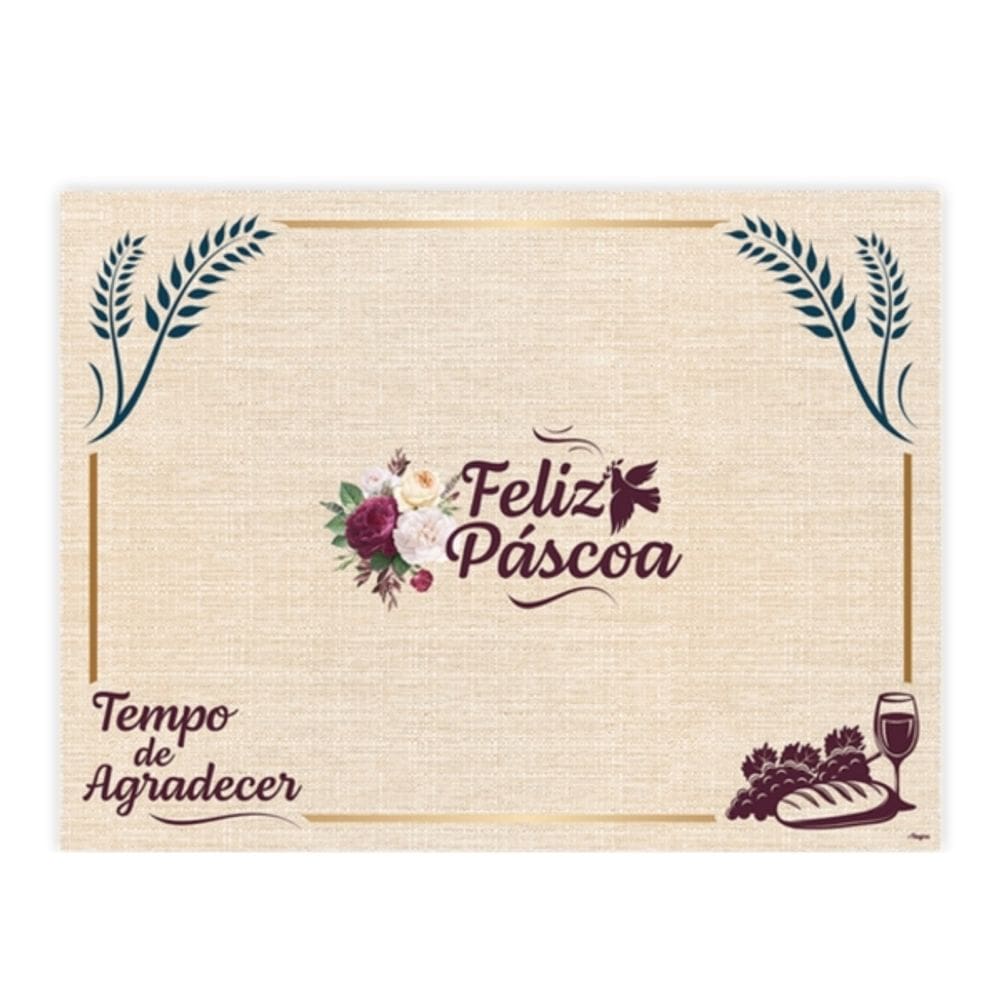 Jogo Americano De Tecido Da Páscoa 40x30cm 4 Un Regina