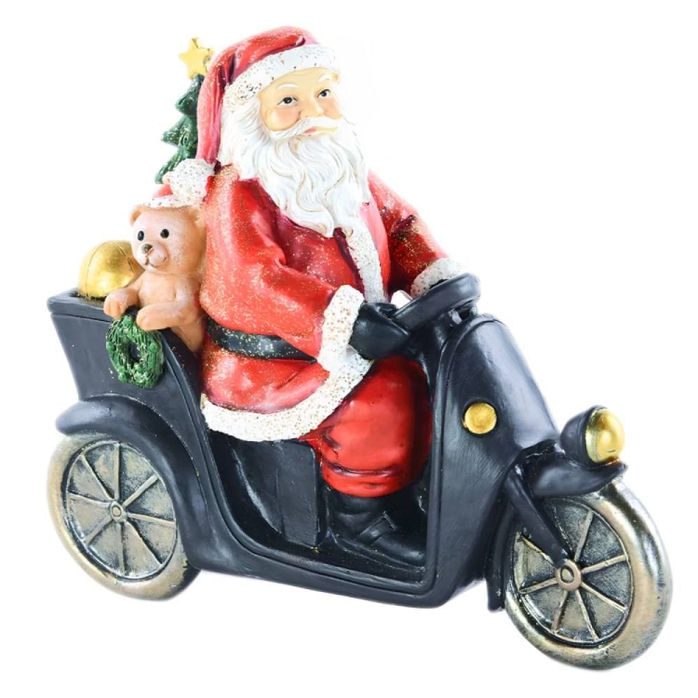Enfeite Papai Noel Na Moto Preto