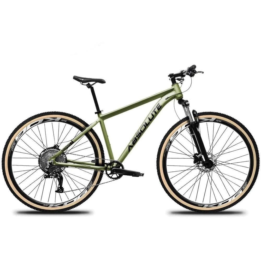Bicicleta Aro 29 Absolute Nero 5 12v Garfo Trava No Guidão Freios Hidráulicos Com Pneu Faixa Oliva Tam 19