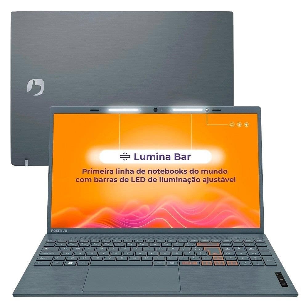 Notebook Positivo Vision C4128A-15 | Tela 15.6", Intel Celeron, 128GB, 4GB RAM, Windows 11, Cinza