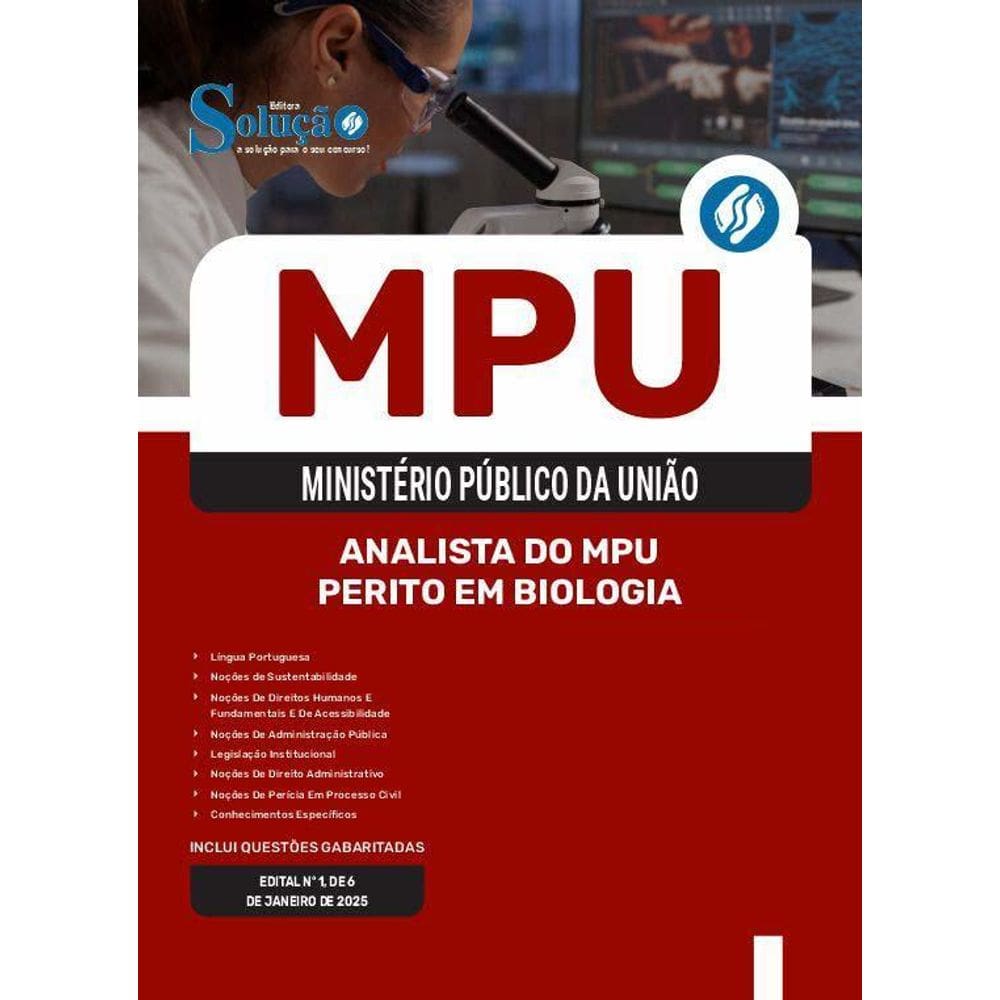 Apostila Mpu 2025 - Analista Do Mpu - Perito Em Biologia