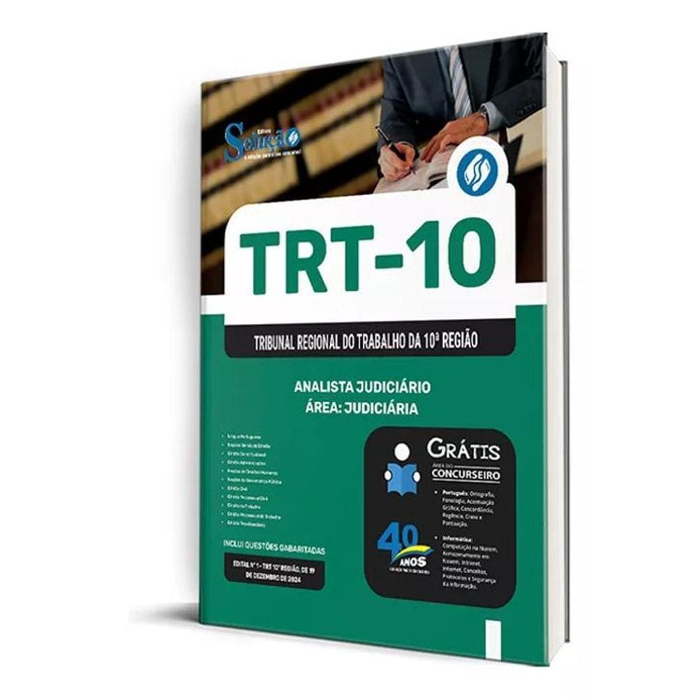 Apostila Trt 10 2025 - Analista Judiciário - Área Judiciária
