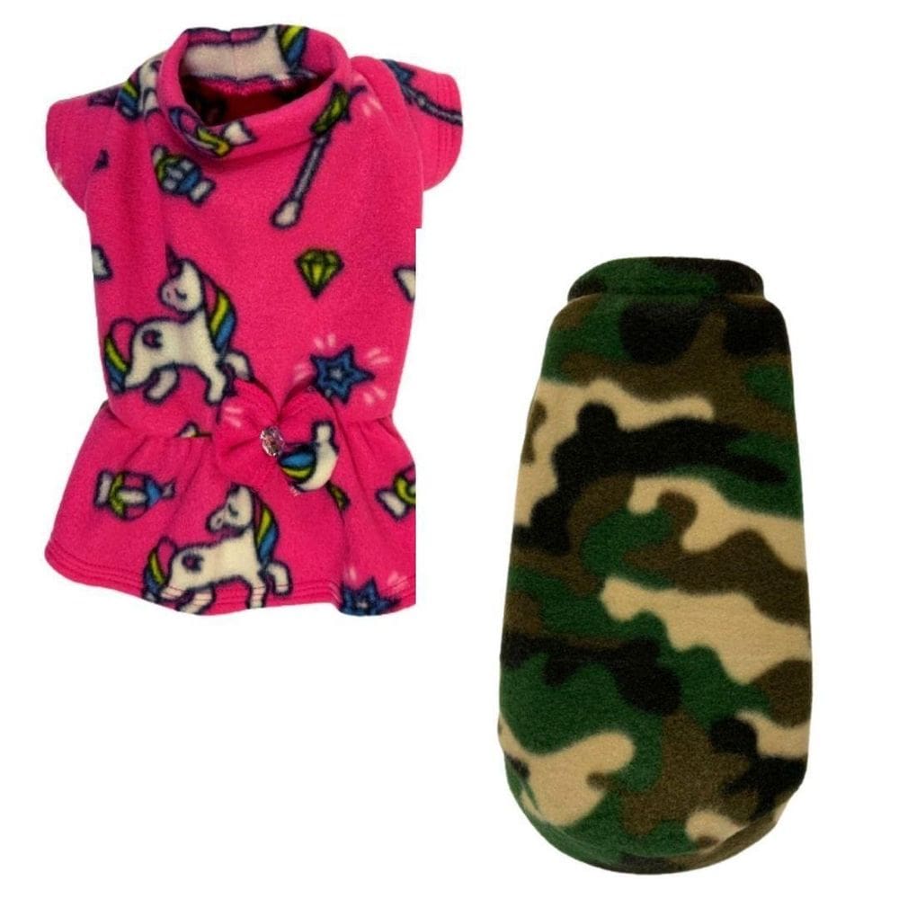 Kit 2 Roupas De Inverno Cães E Gato Vestido E Capa G - 002