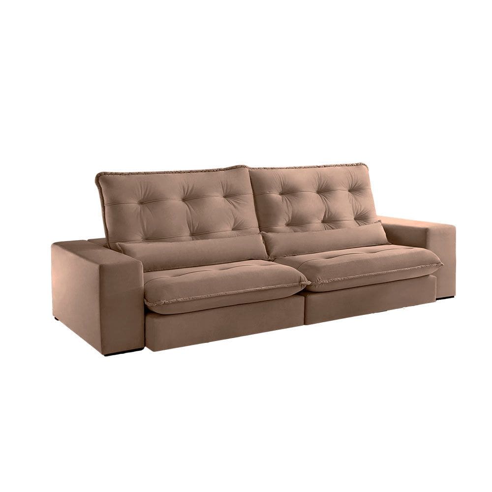 Sofá Amsterdã Retrátil com Pillowtop Espuma D28 e Pluma Siliconada Zarat