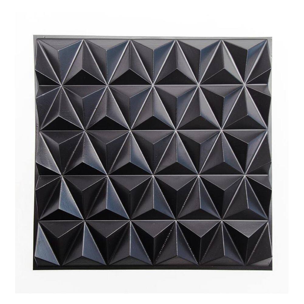 Kit 50 Placas Revestimento De Parede Pvc 3D Triangular Preto
