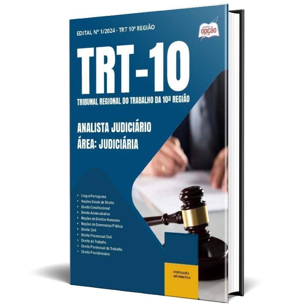 Apostila Trt 10 2025 - Analista Judiciário Área: Judiciária