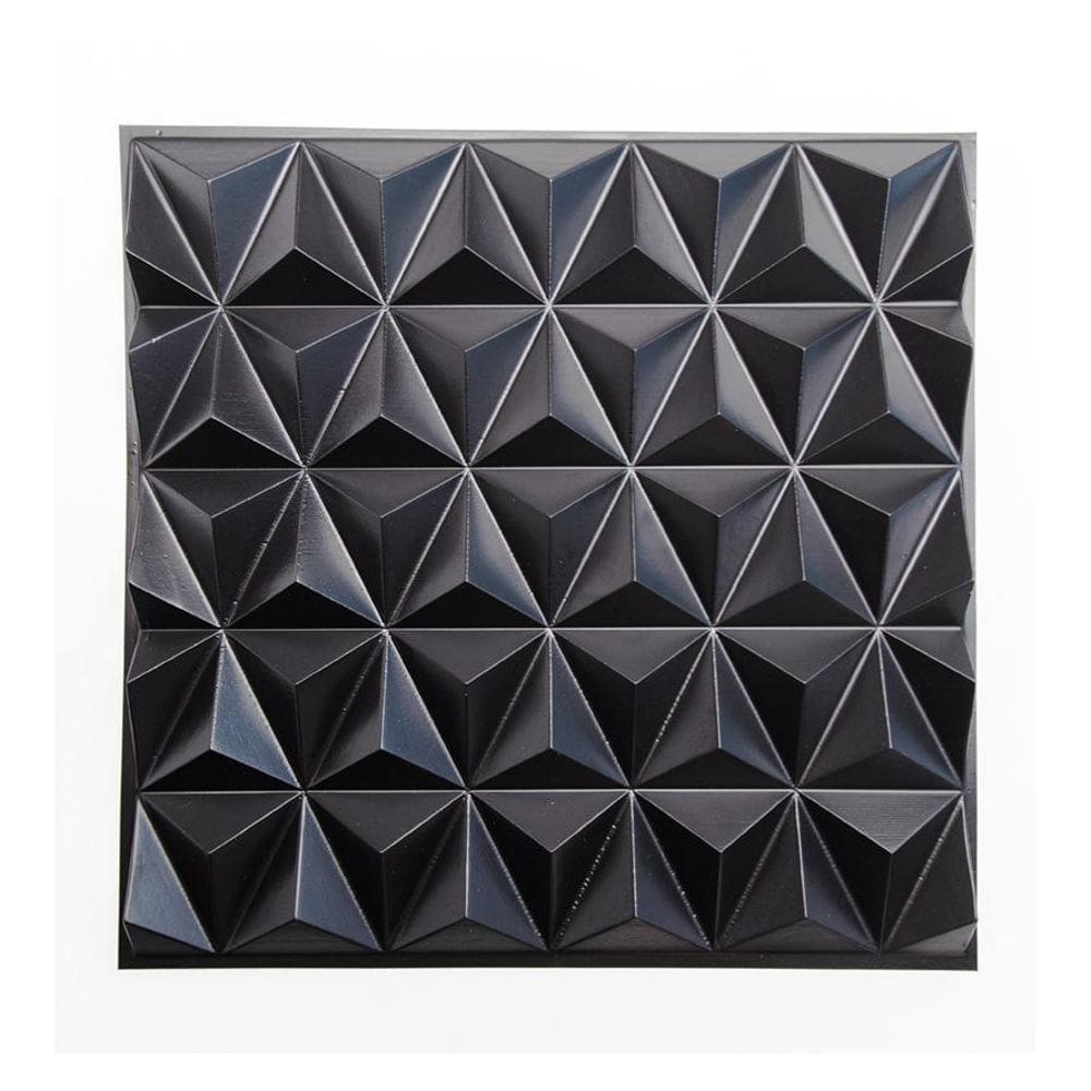 Kit 20 Placas Revestimento De Parede Pvc 3D Triangular Preto