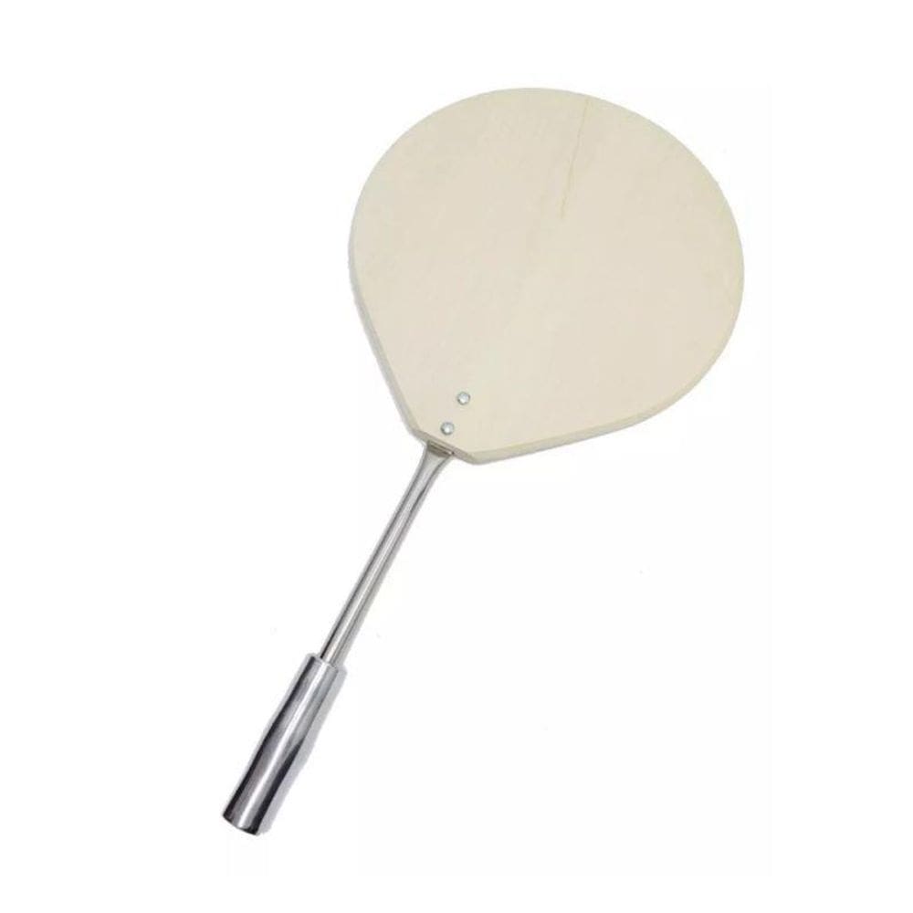 Pá De Pizza Madeira 30Cm Forno Lenha Cabo Curto Inox