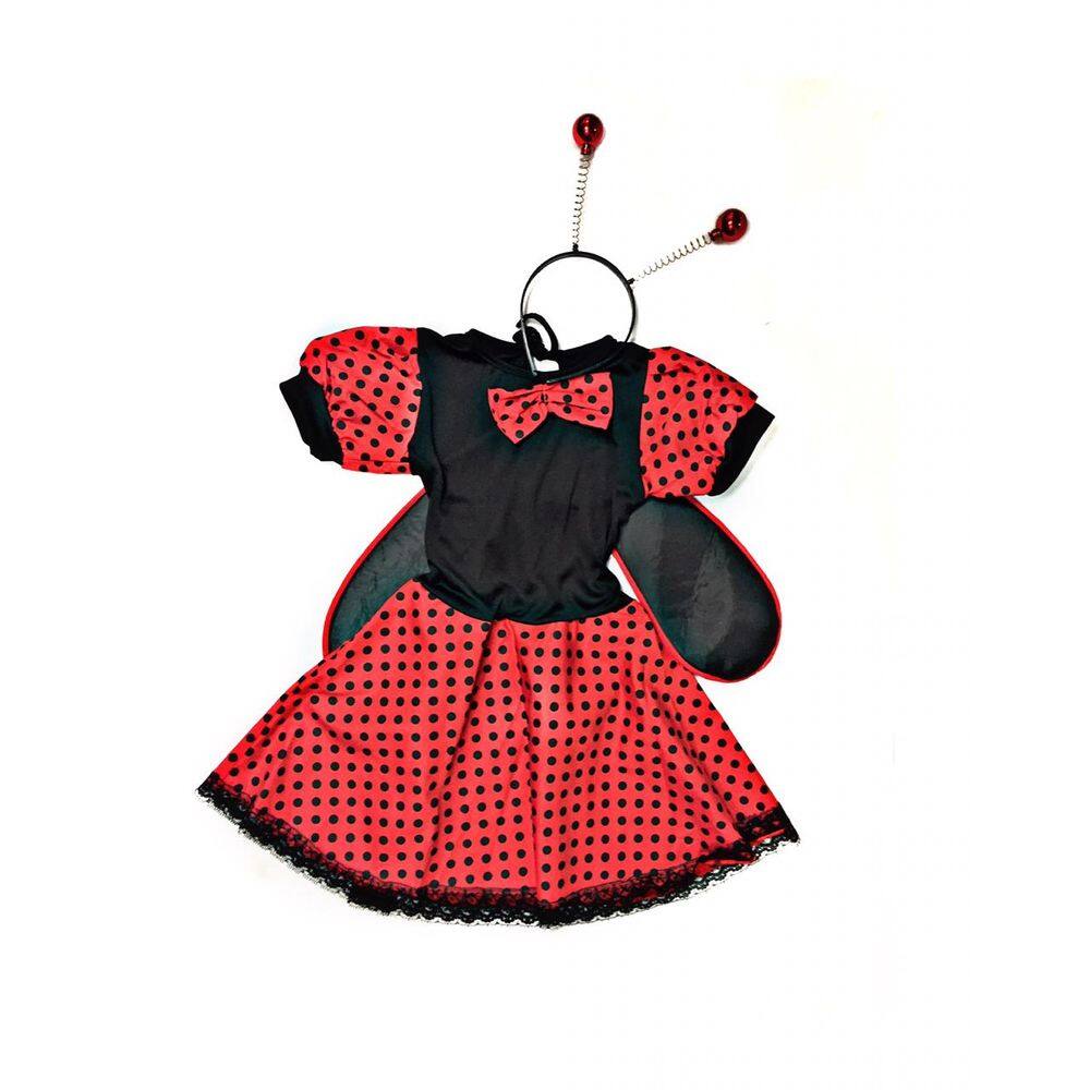 Fantasia Joaninha Infantil Vestido de Bolinhas Poá Carnaval Bloquinho Festa Aniversário