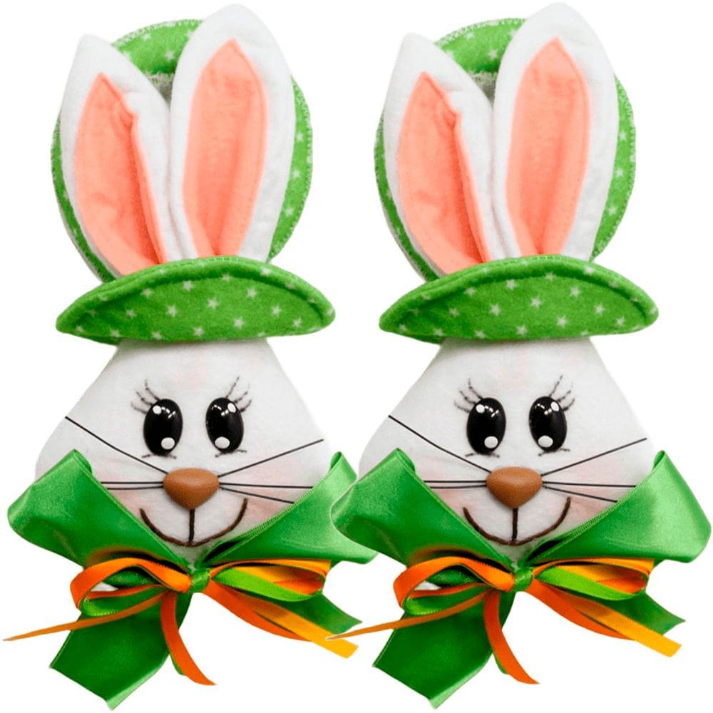 Kit 6 Pendente Páscoa Coelho Verde Para Porta Enfeite 23cm