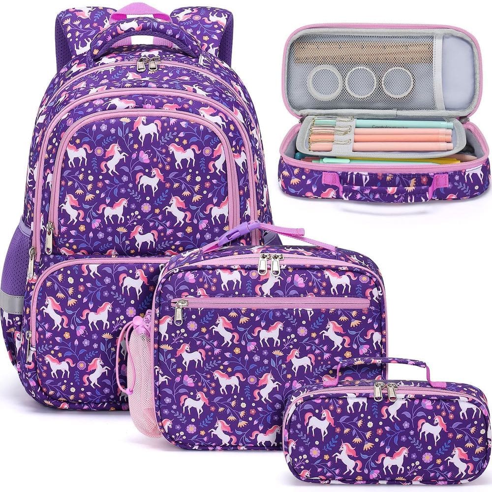 Mochila infantil Fimibuke impermeável com lancheira e estojo para lápis