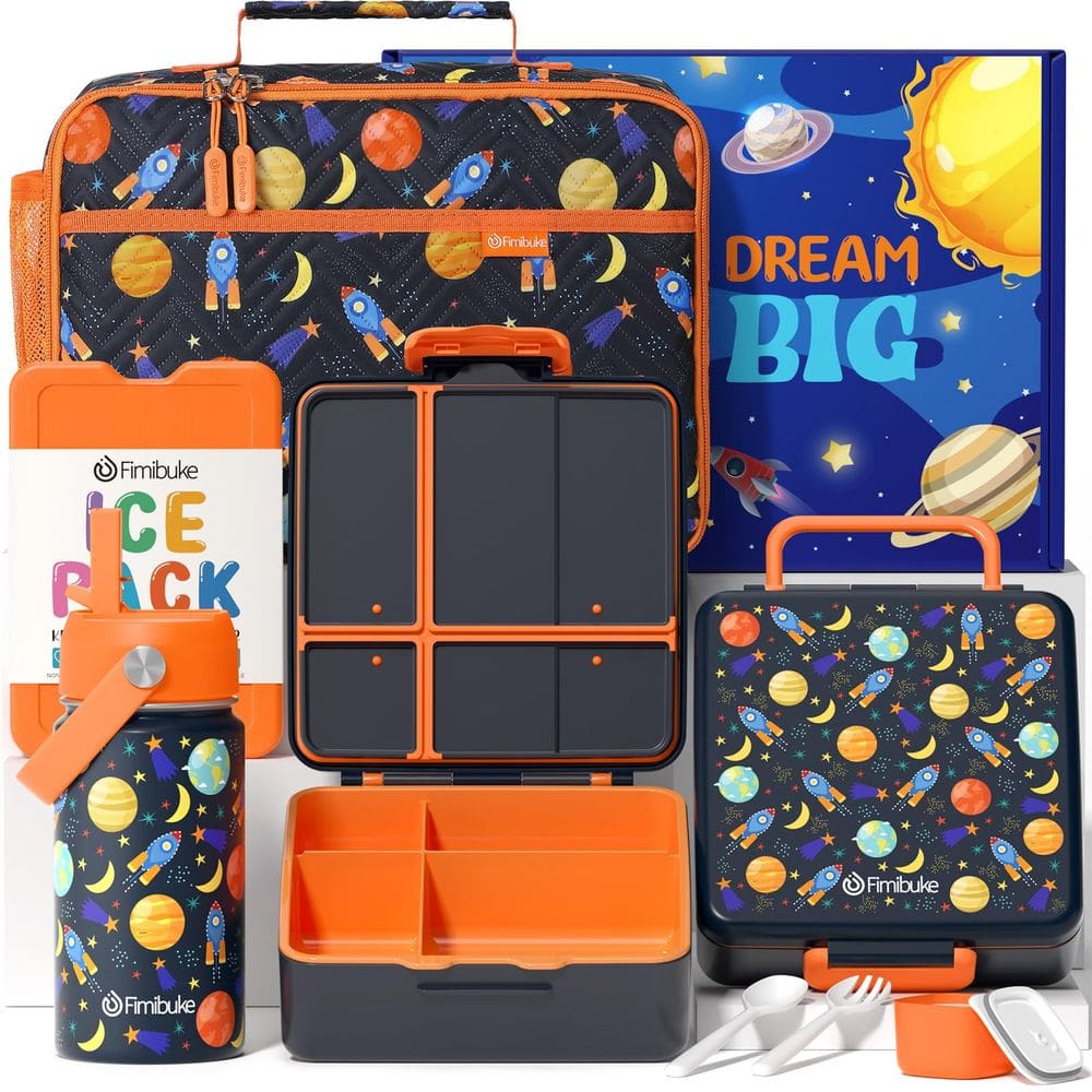 Conjunto de lancheira Fimibuke Kids com bolsa, garrafa de água e utensílios