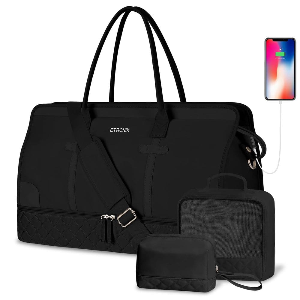 Bolsa noturna Weekender ETRONIK XL para mulheres com conjunto de 3 peças