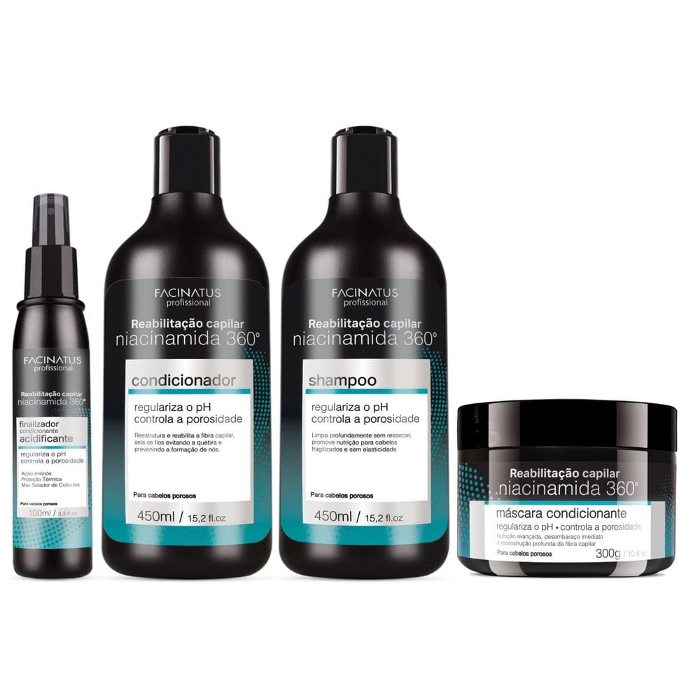 Kit Capilar Niacinamida 360º Reabilitação Cabelos Facinatus