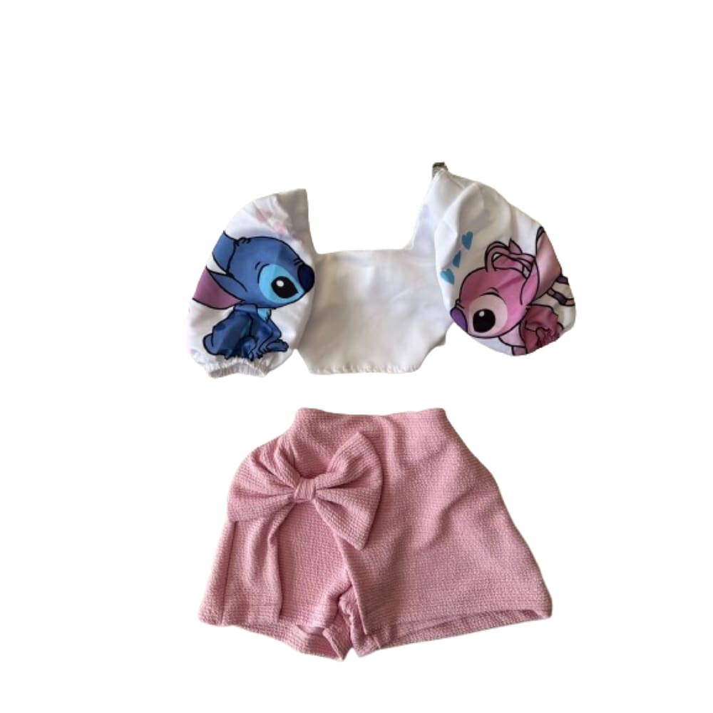 Conjunto infantil Stitch - moda Blogueirinha