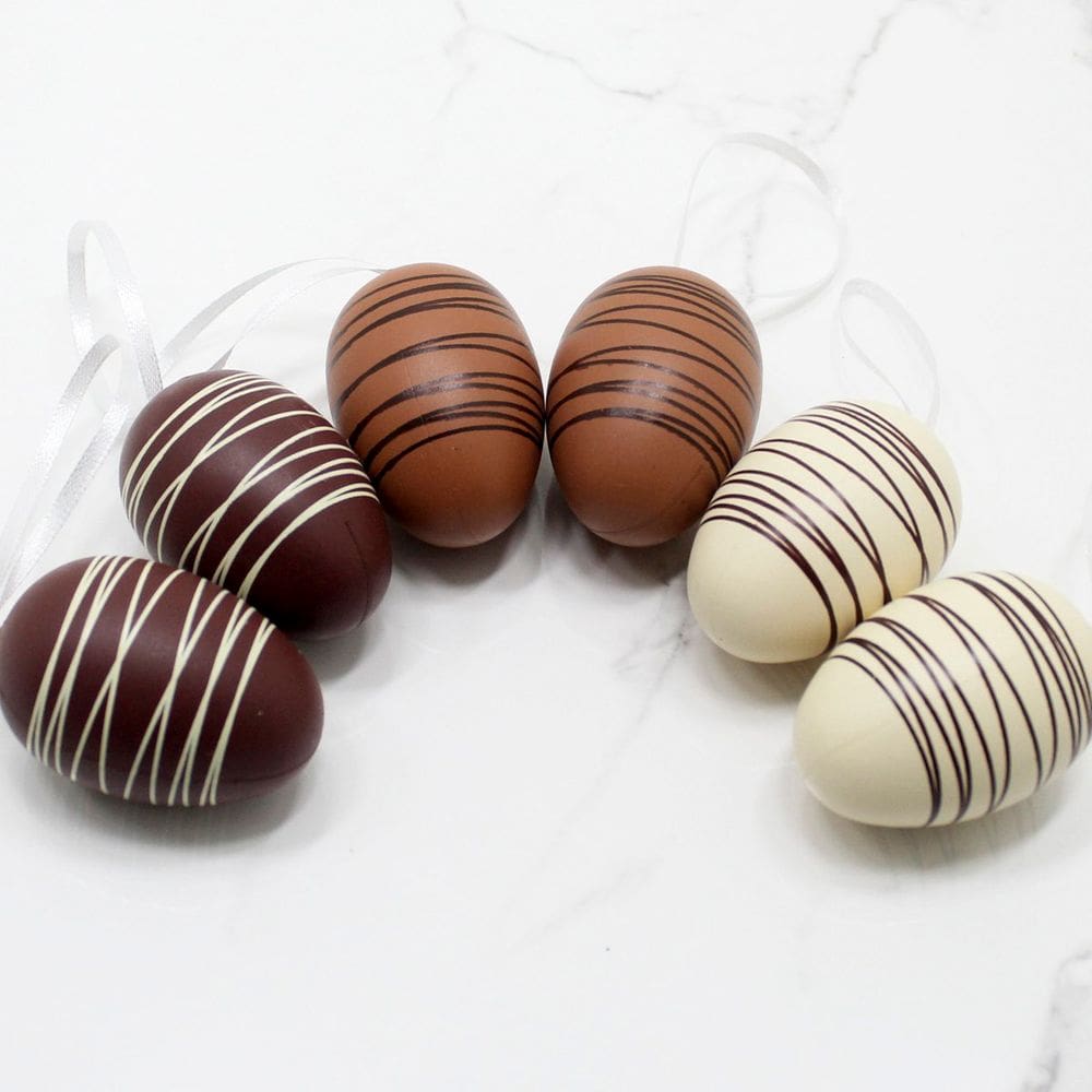 Kit 24 Pendente Ovos Páscoa Coelho Decorativo Enfeite 6x4cm