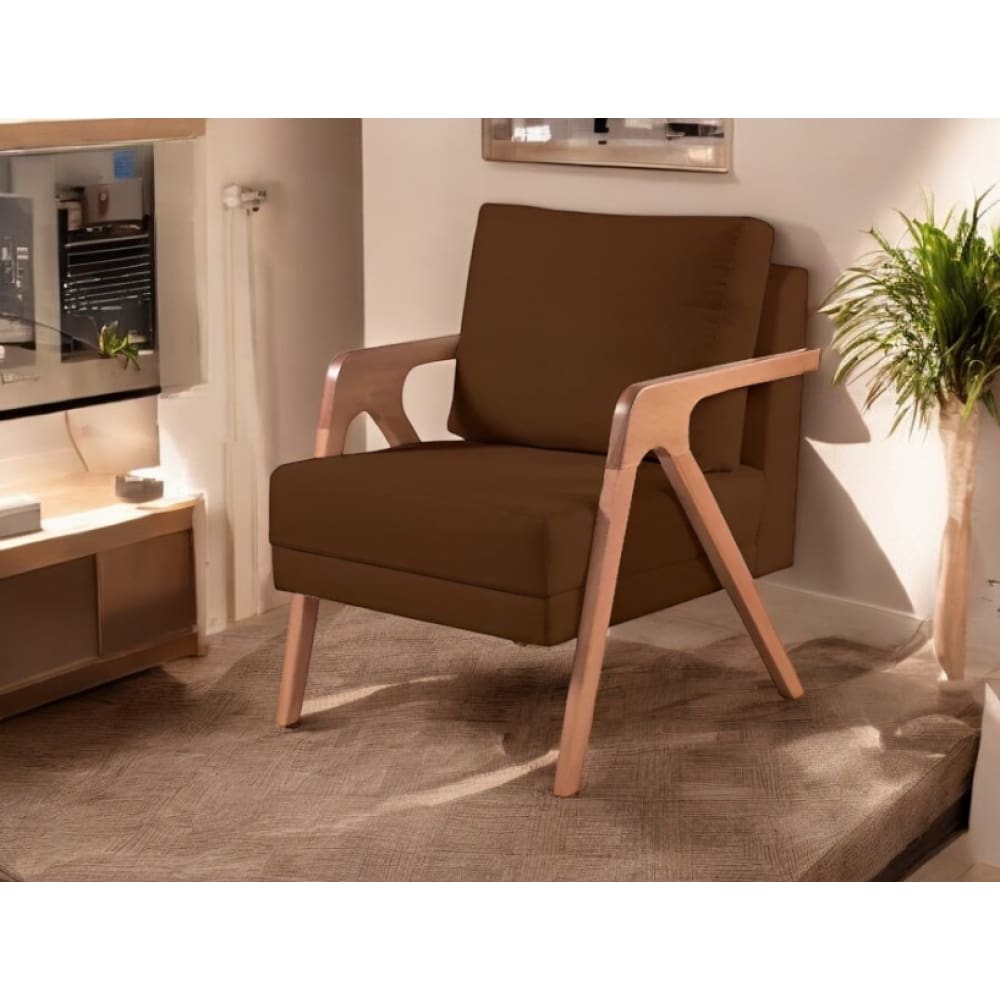 Poltrona Aura Tecido Suede Marrom - FRI Varejo