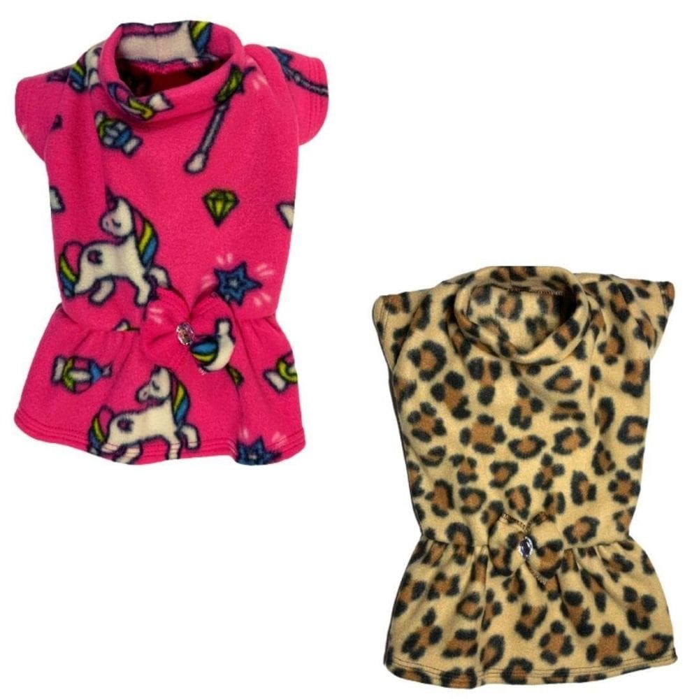 Kit 2 Roupas De Inverno Para Cães E Gatos - Vestido Soft Eg