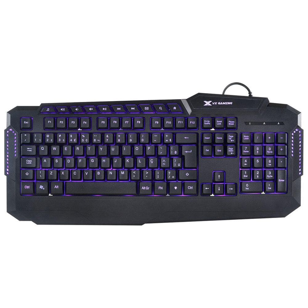 Teclado Usb Gamer Vx Gaming Hercules Com Multimidia Led 3 C