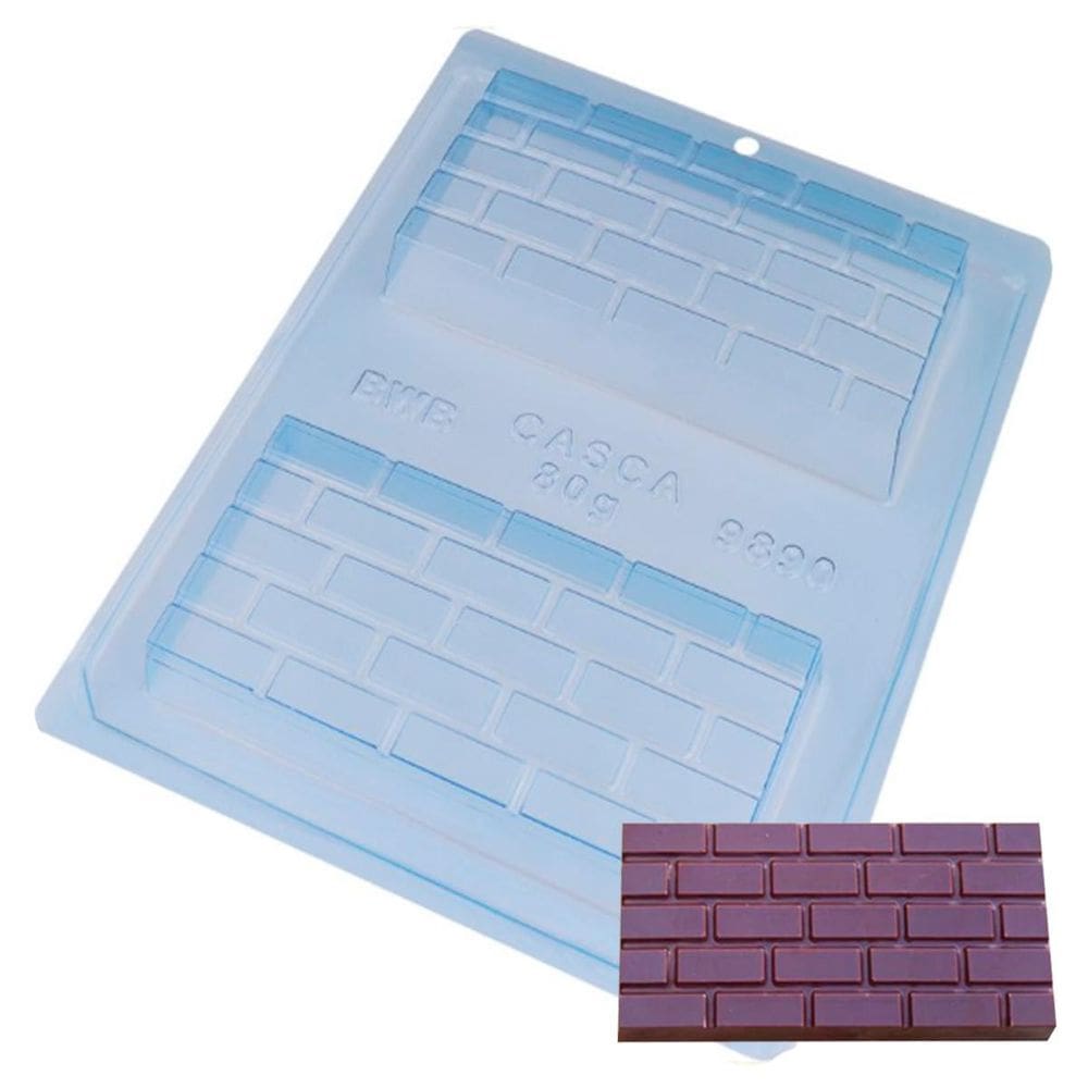 Forma Chocolate Silicone Bwb Tablete Tijolinho Confeitaria