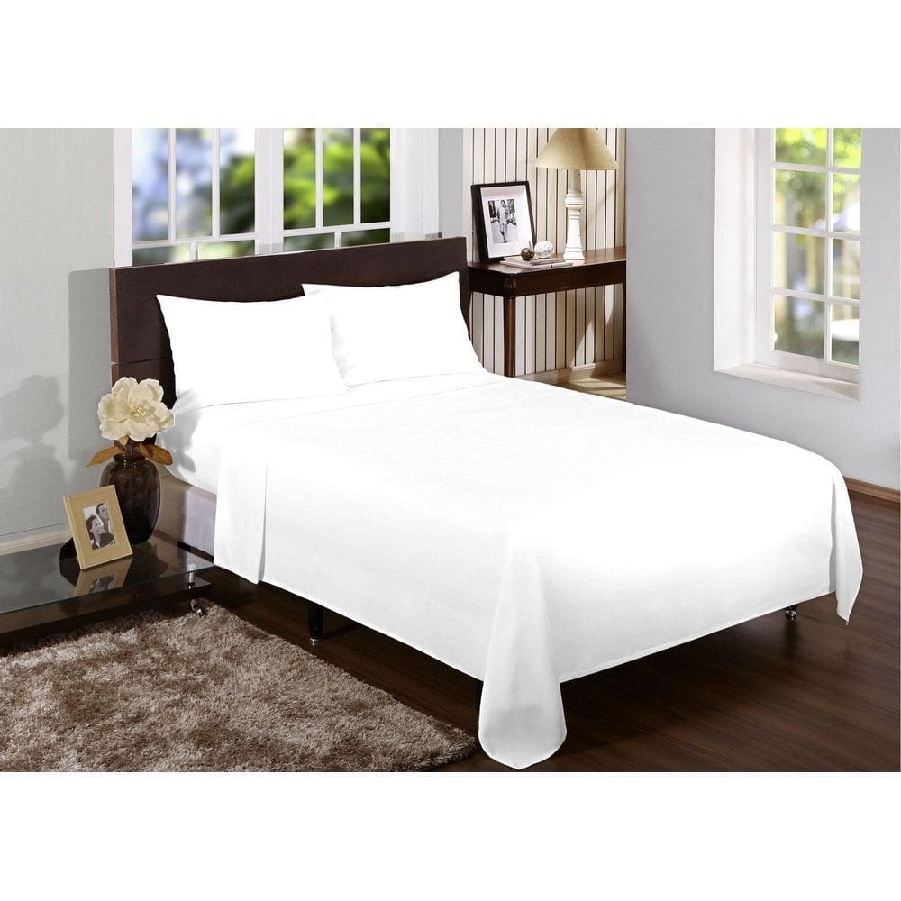 Jogo Lençol Viúva 4 Peças 2,03X1,20X35Cm 180 Fios Bainha