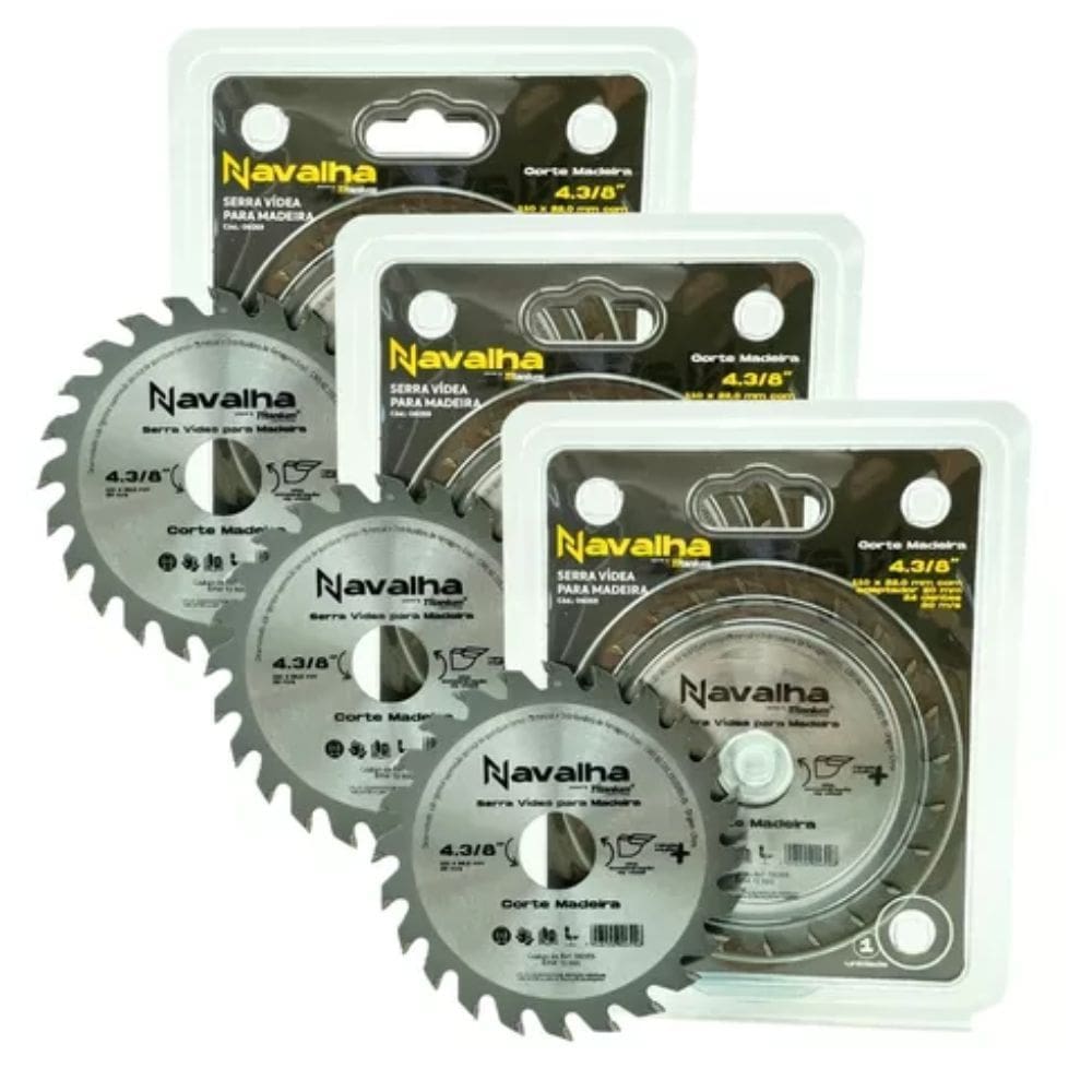 Kit 3 Serras Para Madeira 24 Dentes 110mm 6059 Titanium