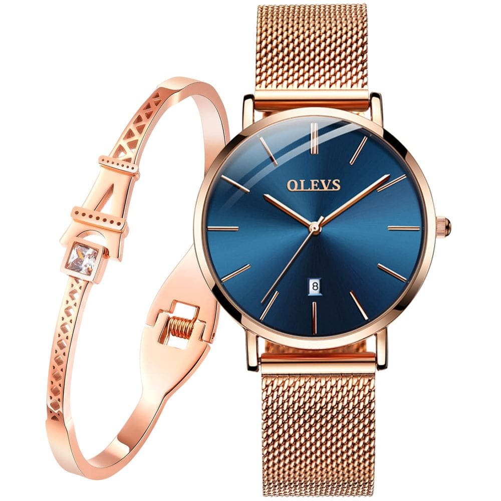 Relógio OLEVS Ultra Thin Minimalist para mulheres com Torre Eiffel