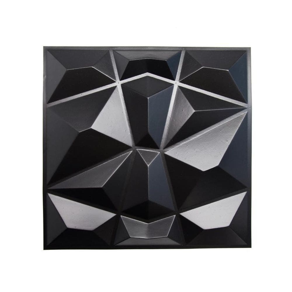 Kit 50 Placas Revestimento De Parede Pvc 3D Diamante Preto