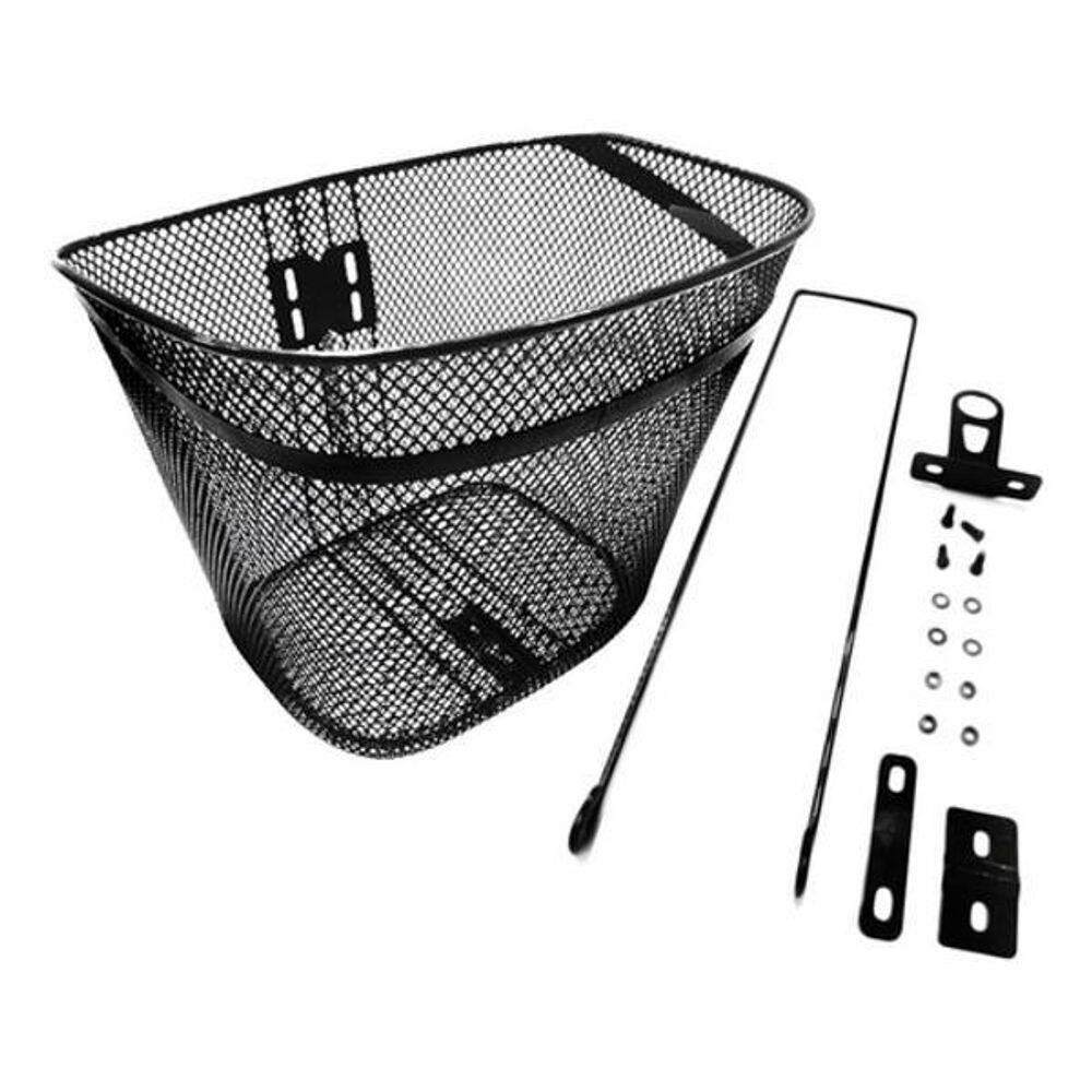 Cestinha Para Bicicleta Aramada Grande COM Haste Quadrada