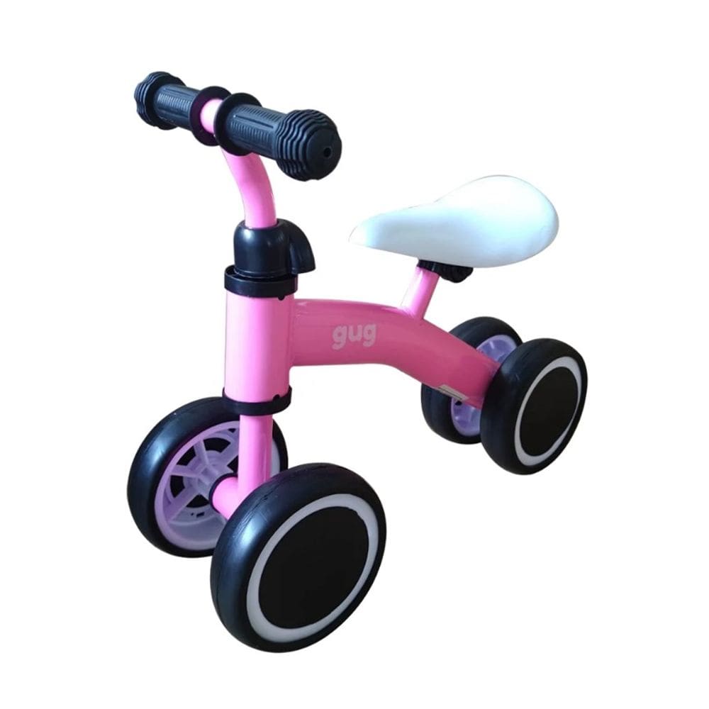 Bicicleta Equilibrio 4 Rodas Infantil Rosa - Gug