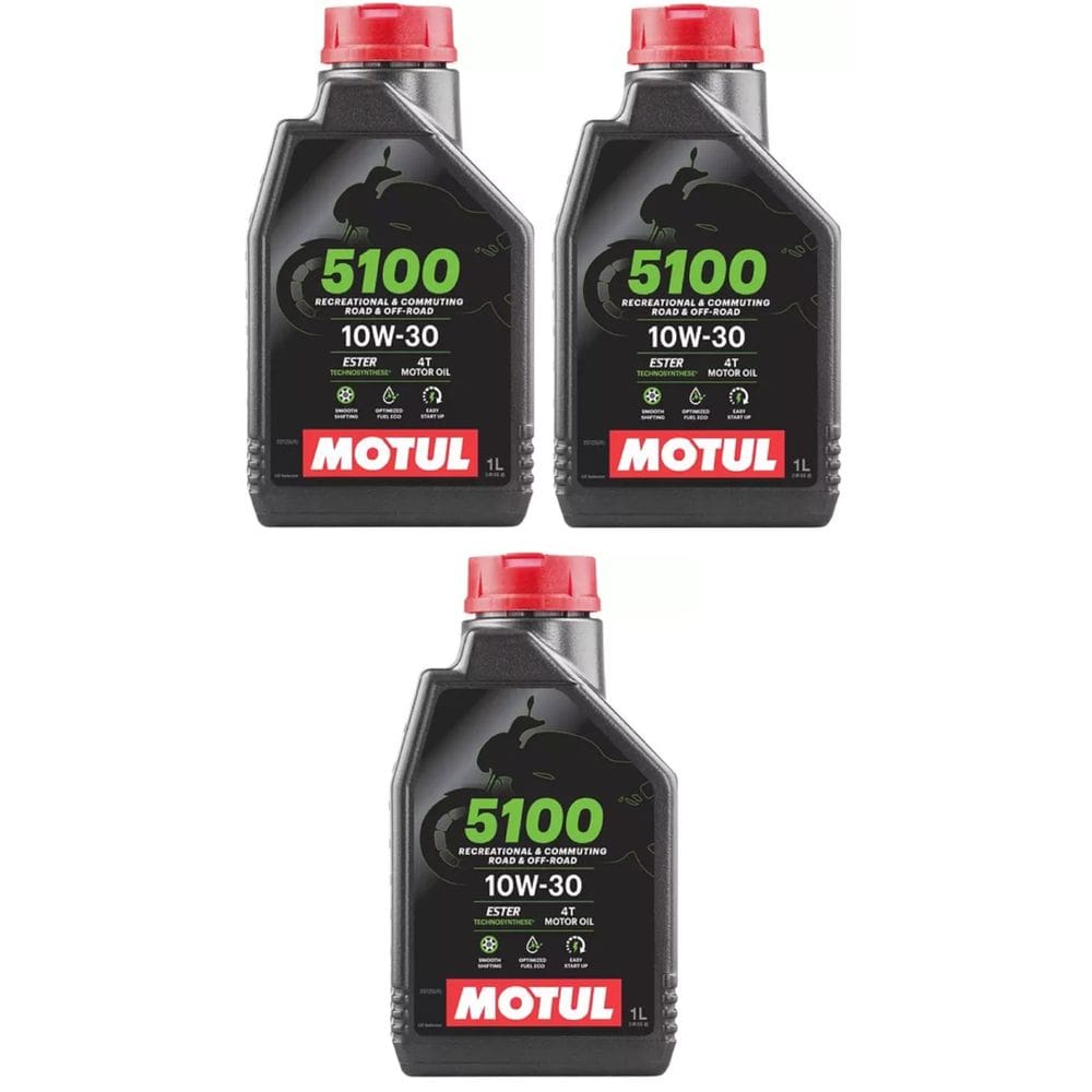 KIT ÓLEOS 3X MOTUL 5100 10W30 4T 1L cb500 Cb500x cb500f cbr500r cb 600f hornet cb 650 cbr 650 transalp 700 750