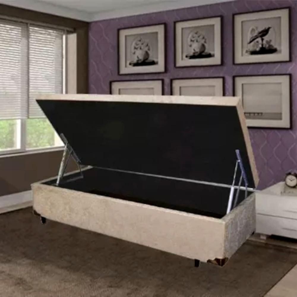 Cama Box Baú Solteiro Blindado 88x188x40 cm